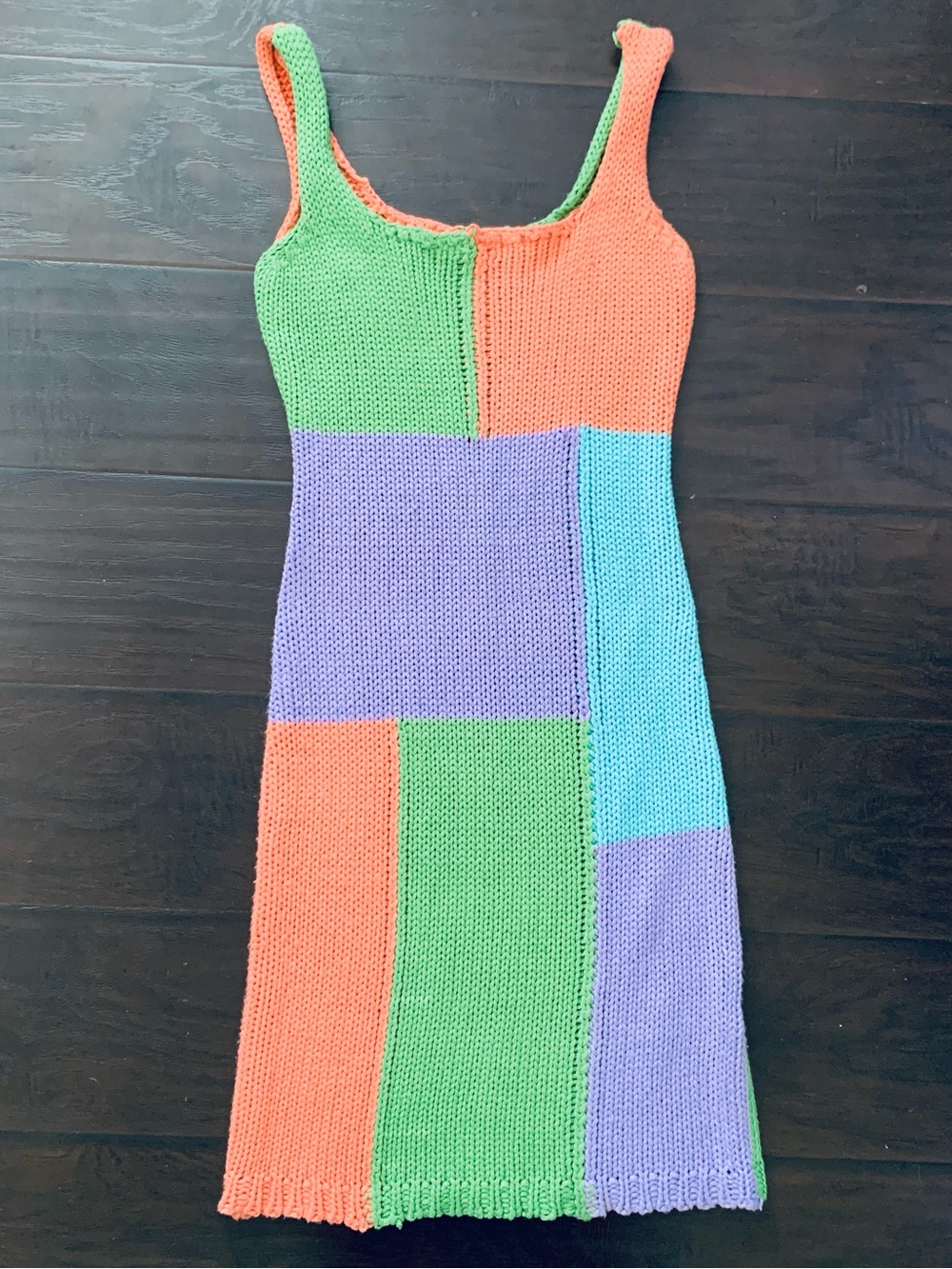Urban Outfitters UO Kelsie Knit Colorblock Crochet Knit Mini Dress | Size: S